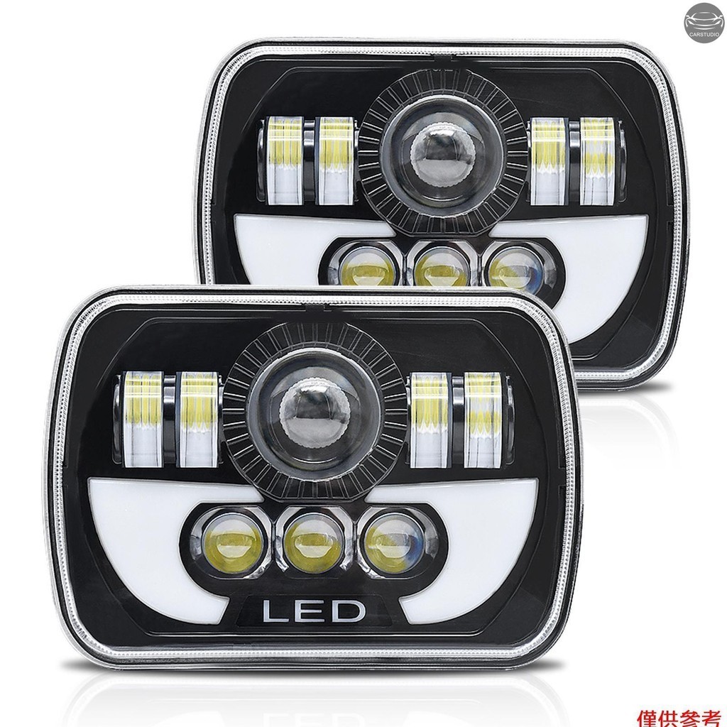 WRANGLER JEEP 2 件 7 英寸 LED 頭燈 7x6 或 5x7 英寸頭燈,帶遠光燈/近光燈和 DRL 1