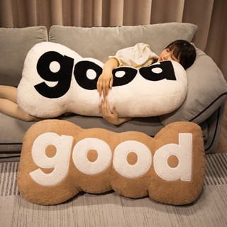 Ready Stock 95CM ins風創意GOOD長條抱枕娃娃毛絨玩具客廳沙發靠墊裝飾床上摟睡夾腿腰靠坐墊