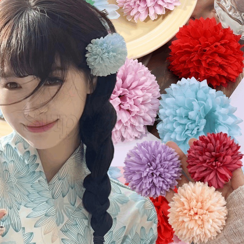 [精選]韓國側髮夾 - 仿真繡球花髮夾 - 新鮮鴨嘴髮夾 - 裝扮髮飾 - 溫柔女孩髮夾 - 復古花朵頭飾