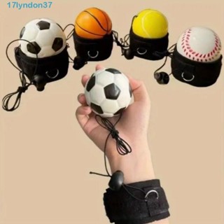 LYNDONB彈性彈跳回球,手球遊戲體育鍛鍊手反彈球,足球在字符串上籃球彈力球與松緊帶戶外玩具球