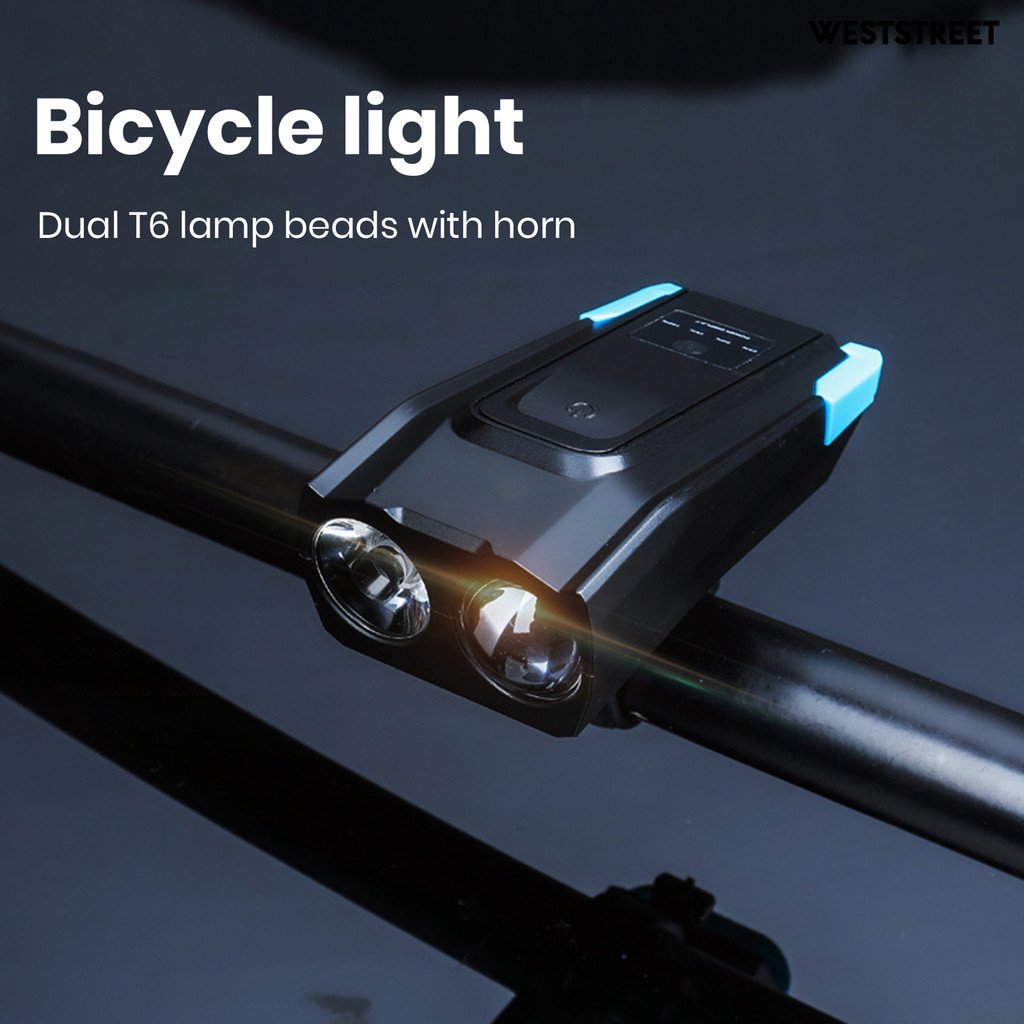 [滿額免運]強光腳踏車燈 鈴鐺喇叭前燈光感應腳踏車燈