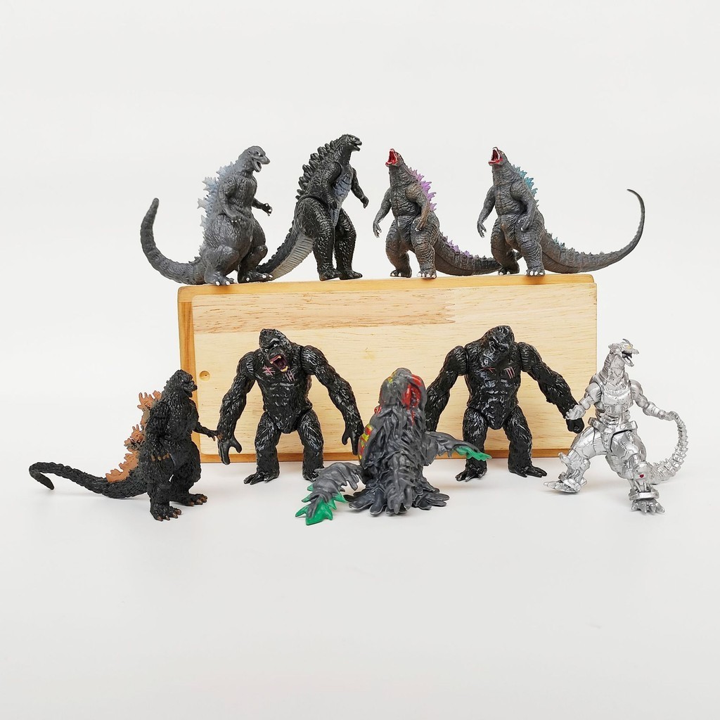 手辦黑猩猩車用擺件玩具蛋糕大戰哥斯拉怪獸裝飾公仔金剛兒童恐龍