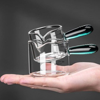咖啡萃取杯 刻度杯 盎司量杯 戶之鷹咖啡小奶盅奶壺奶罐奶杯迷你尖嘴玻璃杯濃縮咖啡液萃取量杯
