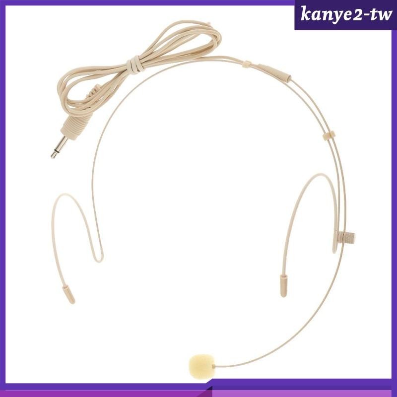 [KY] 米色耳掛式迷你 XLR 3Pin 4Pin 3.5mm 頭戴式耳機頭戴式麥克風