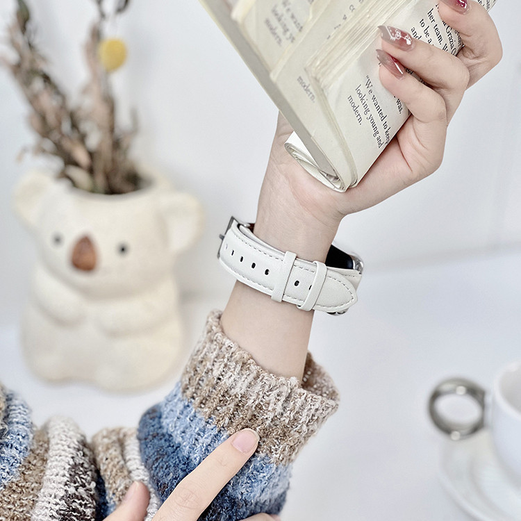 真皮金屬釦錶帶 小米手環 8Pro 適用紅米手錶4錶帶 秋冬時尚高級男女款錶帶