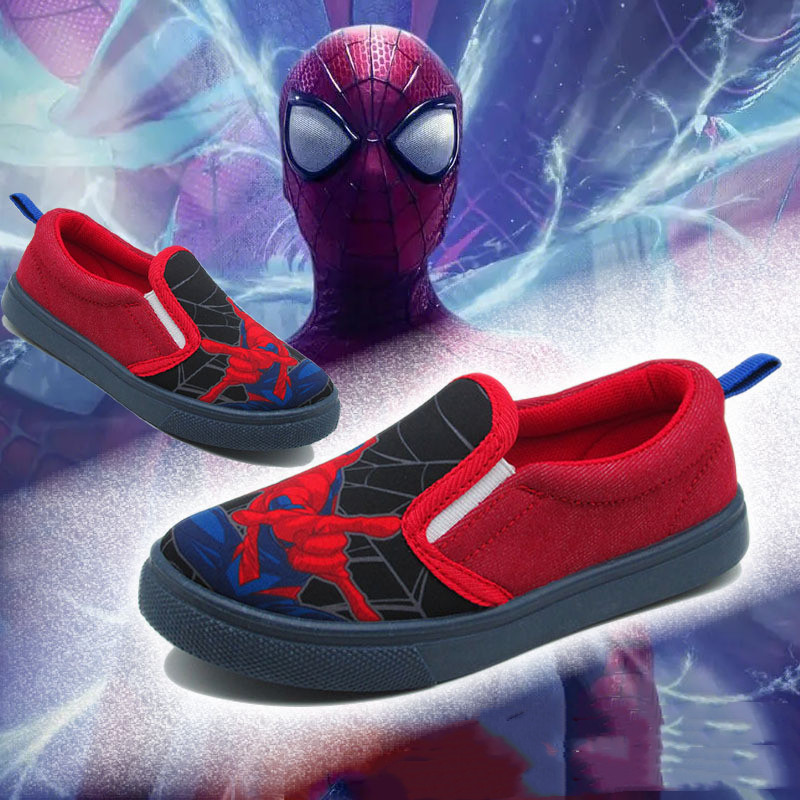 蜘蛛俠卡通帆布鞋兒童休閒板鞋一腳輕便懶人單鞋