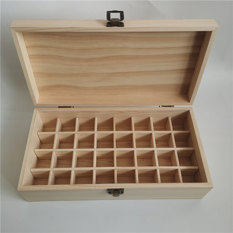 平價清倉 精油收納盒實木製盒子32格15ml多特瑞護膚品油瓶分裝整理木盒新品