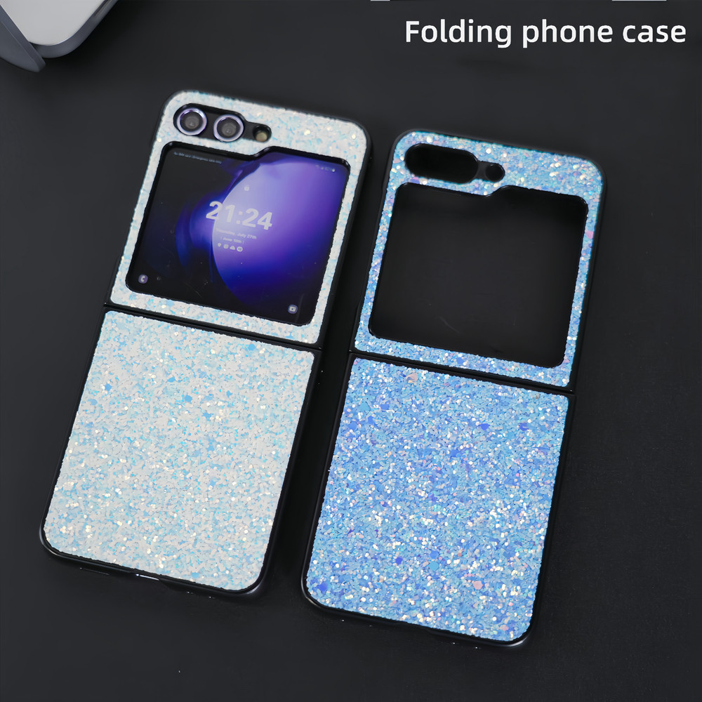 SAMSUNG 適用於三星 Galaxy Z Flip 5 360 全面保護手機殼的美學藍色外殼