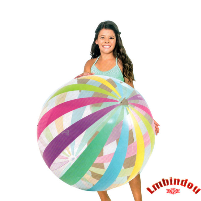 Lmbindou 沙灘球充氣球大沙灘球套裝巨型超大充氣塑料遊戲彩虹沙灘球