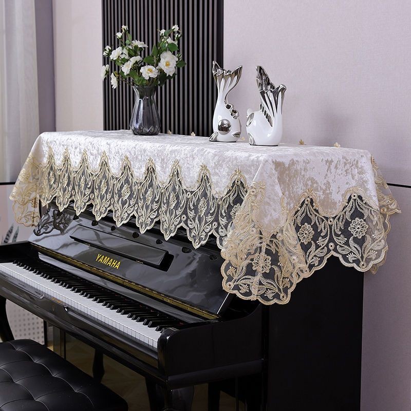 1.18 爆款 高檔歐式布藝鋼琴罩現代簡約鋼琴巾半罩桌布墊電子琴防塵全罩蓋布