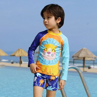新款兒童泳衣男童大中兒童分體泳衣速乾溫泉泳裝泳褲套裝