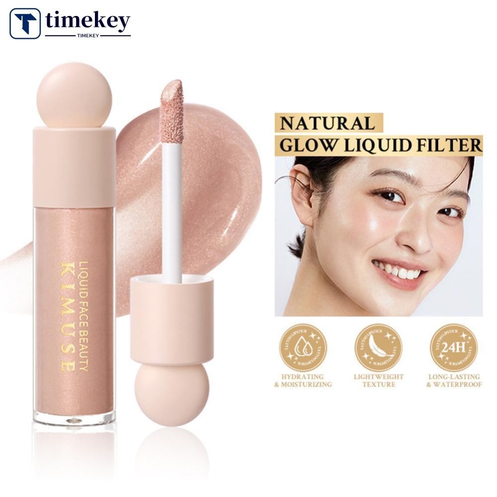 Timekey 20ml 美麗的熒光筆液體輪廓身體化妝女性提亮膚色發光配方光澤自然發光液體 K8L4