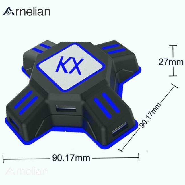 Arnelian KX USB 遊戲控制器轉換器鍵盤鼠標適配器適用於 Switch/Xbox/PS4/PS3