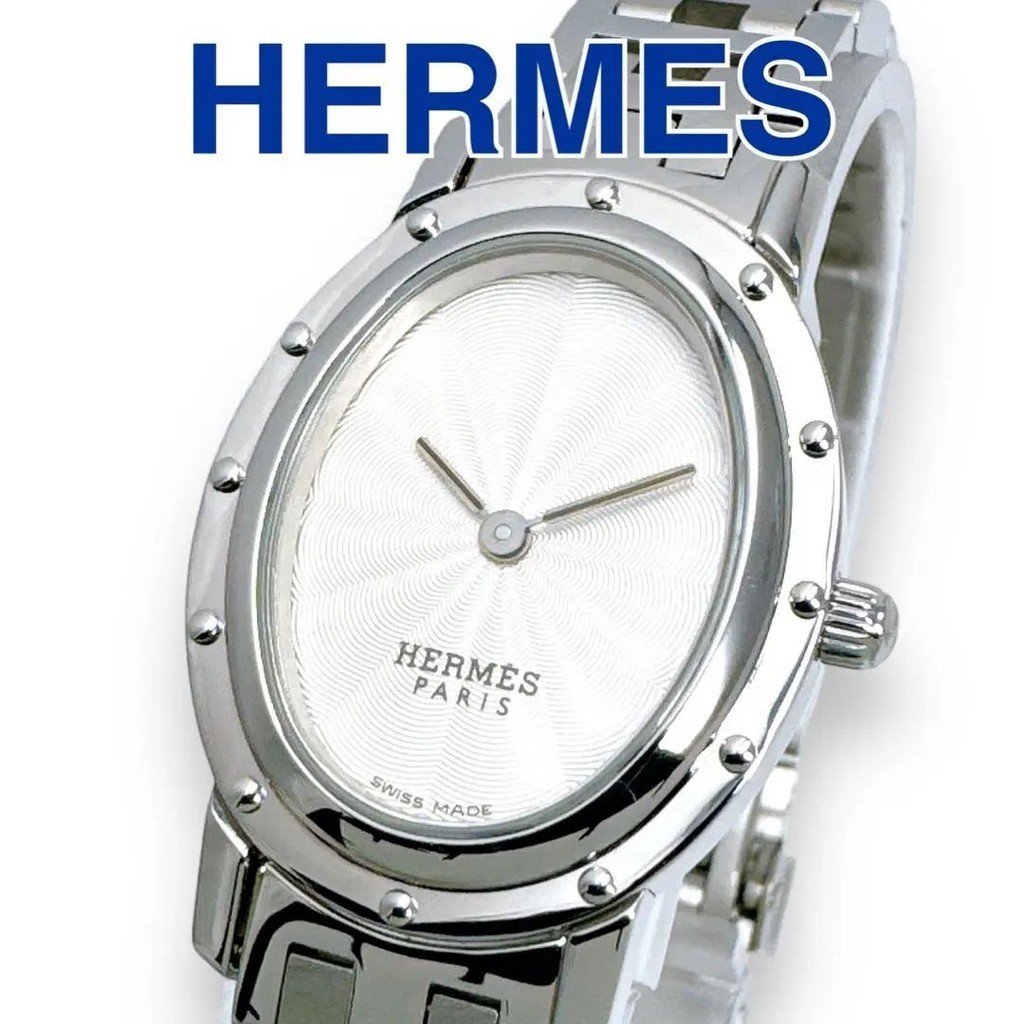 HERMES 愛馬仕 手錶 Clipper 石英 女用 橢圓 日本直送 二手