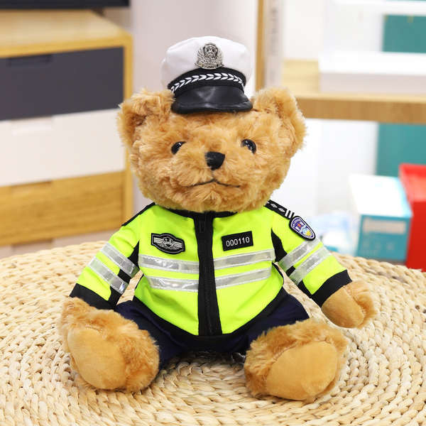 警察小熊公仔交警小熊玩偶制服警官服泰迪熊毛絨玩具女生兒童禮物