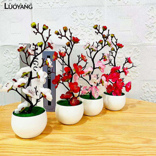 洛陽牡丹 模擬盆栽假花盆景模擬臘梅枝盆景模擬梅花人造花直銷