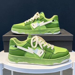 綠色帆布鞋 滑板鞋 休閒鞋 韓版鞋子 餅乾鞋 綠色帆布鞋男秋季網紅爆款休閒