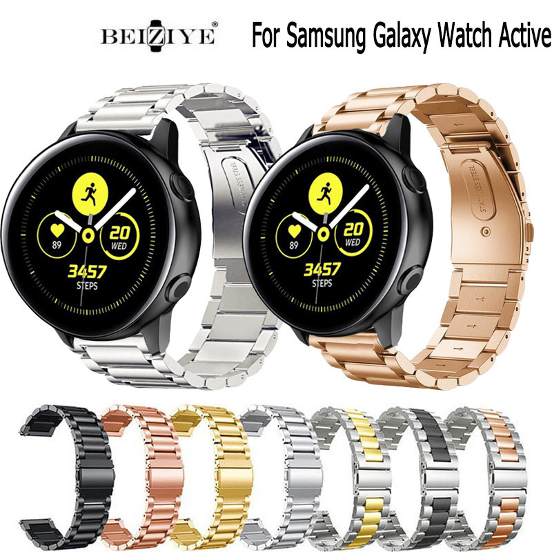 三星Galaxy Watch Active金屬錶帶 不鏽鋼錶帶適用於 三星 Watch Active替換錶帶