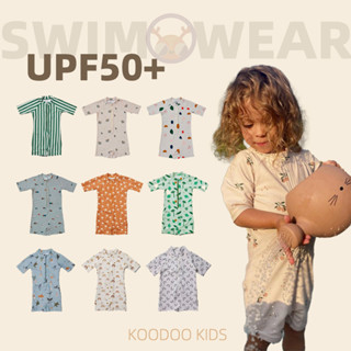 兒童連身泳裝 UPF50+防曬面料 ins卡通短袖泳衣 速乾 男童女童防晒泳衣 80-130cm