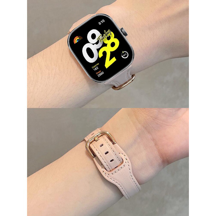 XIAOMI 適用於小米 Redmi Watch 4 智能手錶更換錶帶腕帶 Redmi Watch 4 的薄皮革錶帶