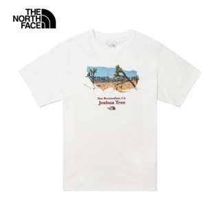 The North Face北面男款白色沙漠綠洲印花寬鬆短袖T恤｜88GJFN4