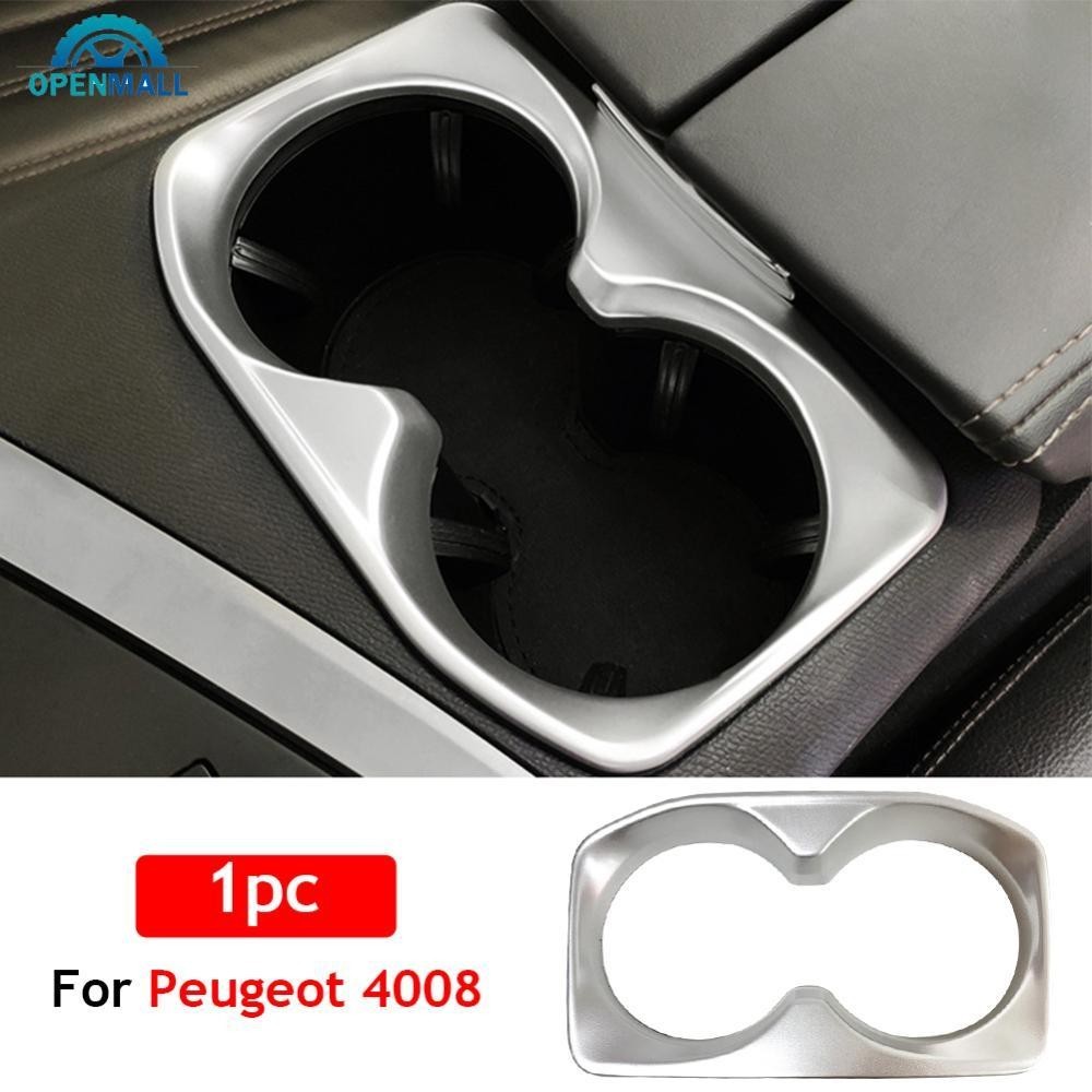 PEUGEOT Openmall 汽車內飾杯架啞光鍍鉻框架裝飾貼紙適用於標致 4008 5008 3008 GT 201