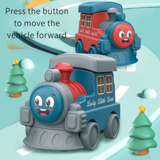 按壓小火車玩具車 小火車玩具 按壓行走小火車 兒童1到3歲趣味寶寶慣性滑行汽車 兒童玩具禮物