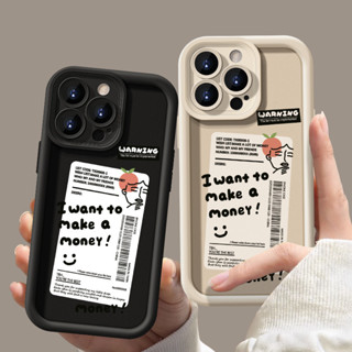 簡單的詞可愛標籤賺錢柔軟加厚手機殼適用於 IPhone 11 12 13 14 15 16 Pro Max 14 15