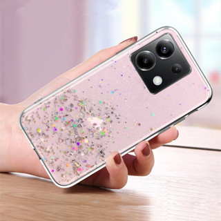 全新手機殼適用於 紅米 Note13 Pro + 13C 5G 矽膠閃光凝膠透明透明超薄 TPU 軟殼手機殼