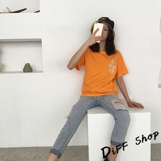 【現貨速發】 【DIFF】韓版寬鬆素色卡通外星人短袖上衣 短袖t恤 女裝 顯瘦上衣 衣服 寬鬆上衣 素T【T343】