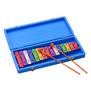 15 鍵鍾琴木琴多彩早教音樂打擊樂器帶琴盒木槌,用於音樂感開發