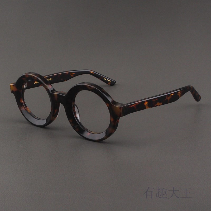 MOSCOT LEMTOSH眼鏡框男板材復古圓形粗厚寬邊框玳瑁色近視鏡架女