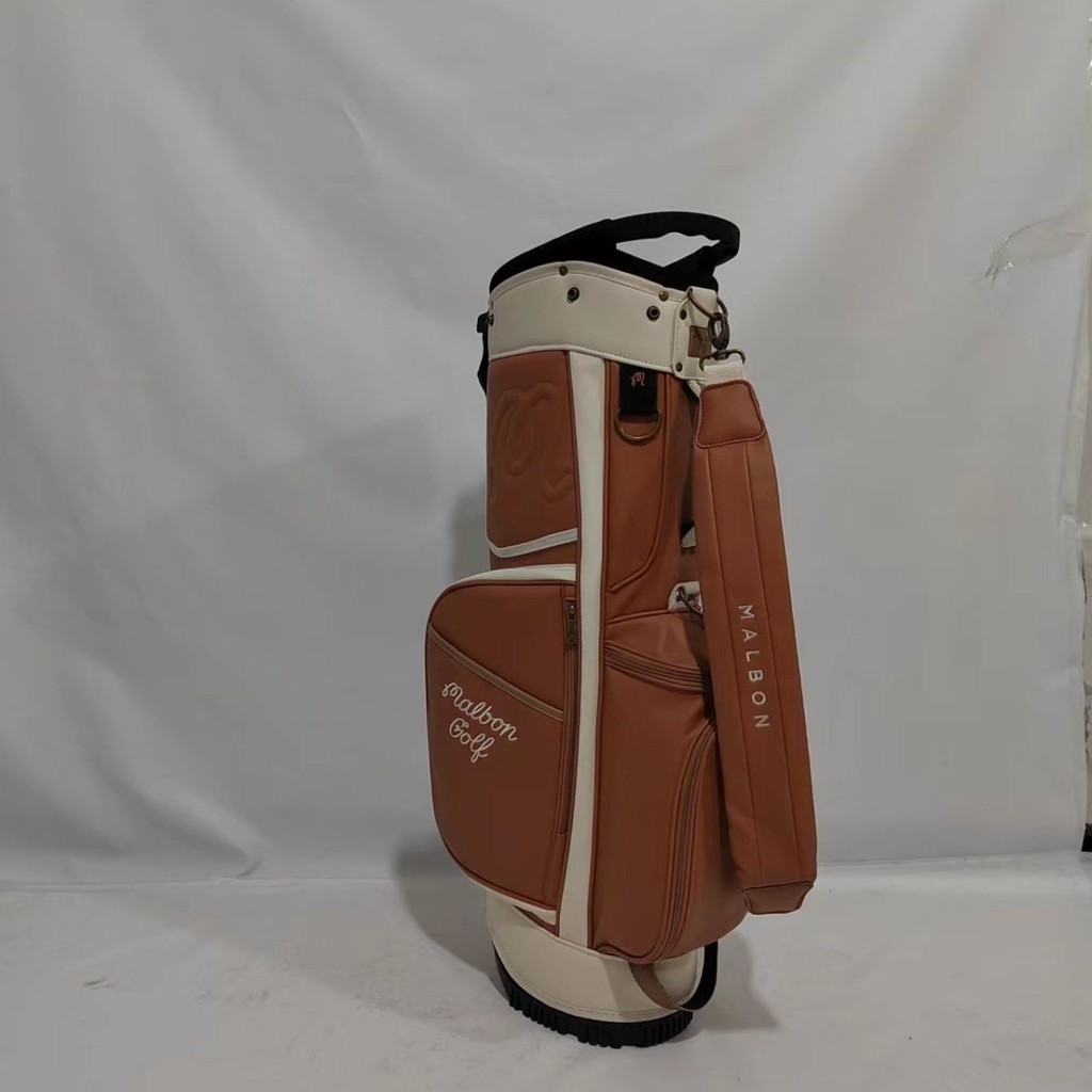 【現貨熱賣】高爾夫球杆袋 高爾夫球包 Malbon高爾夫球包漁夫帽韓國潮牌PU防水支架包兩帽GOLF BAG