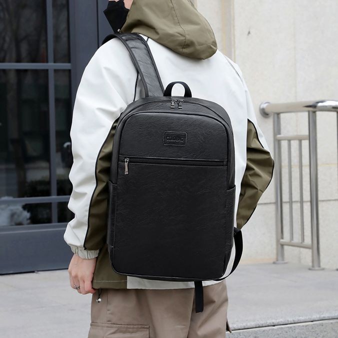 【Porter】新款男商務電腦背包韓版潮流通勤後背包簡約大學生書包PU外出背包