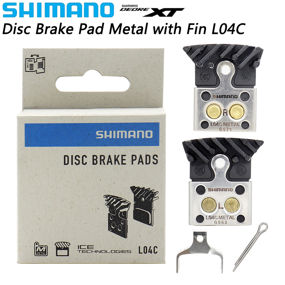 Shimano L04C 自行車盤式剎車片金屬帶鰭,適用於公路 MTB 自行車兼容 Deore XT SLX M8100