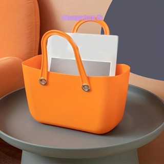 (SCBX)簡約純色挎包、多功能收納包、沙灘輕便旅行籃包