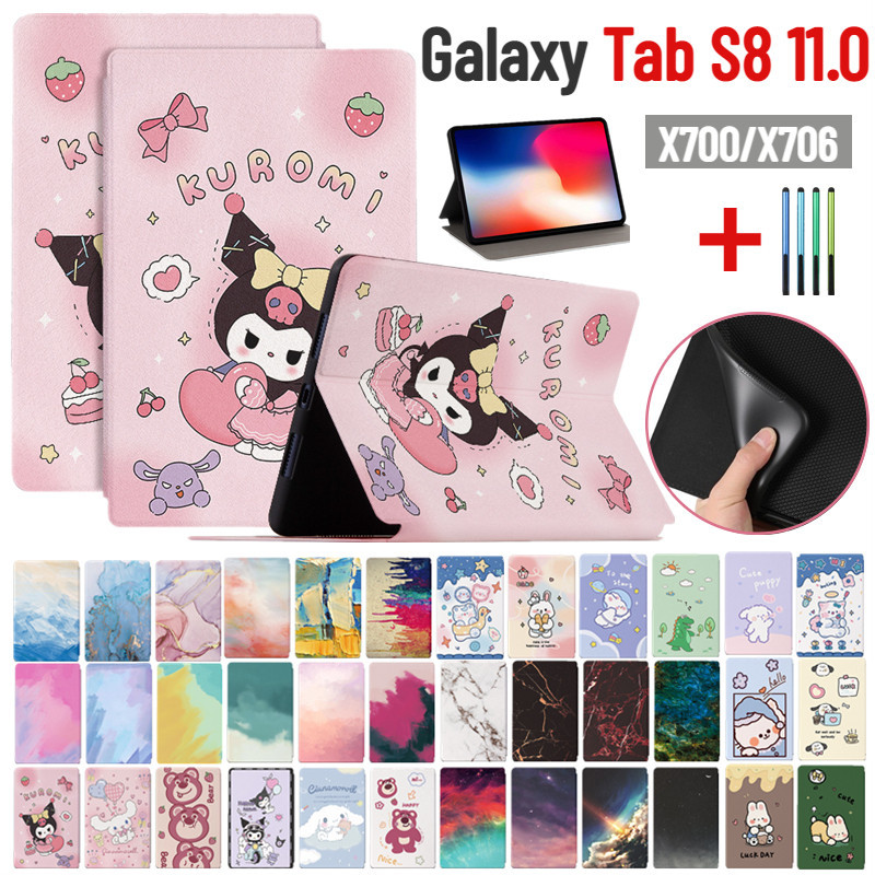 適用於三星 Galaxy Tab S8 11.0 SM-X700 SM-X706 Kuromi 超薄兒童卡通翻蓋保護套