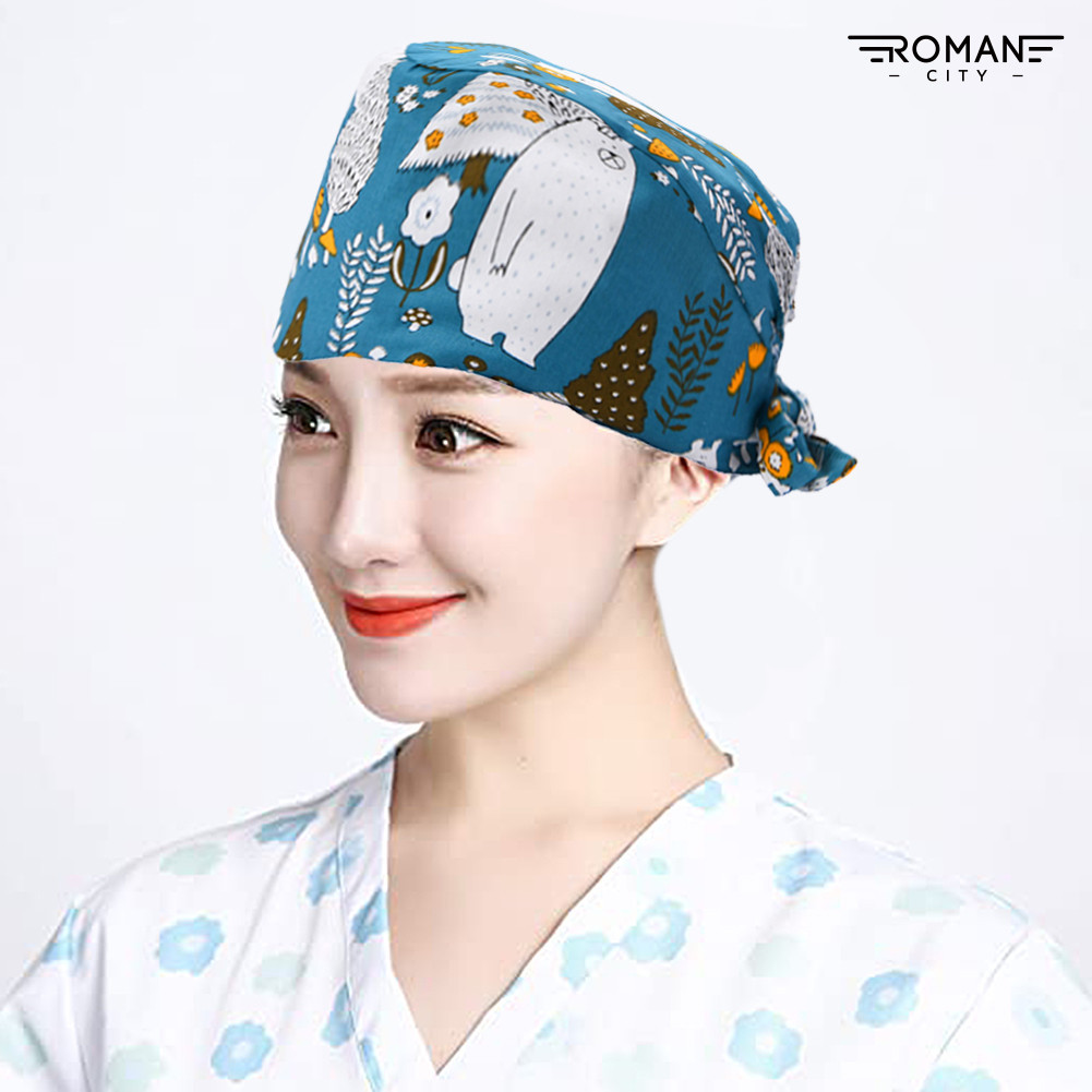 [魅力男士城]護士帽子印花手術室女純棉可愛手術帽男醫生口腔牙科美容院包頭帽