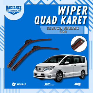 NISSAN 日產 Serena C26 無框四輪橡膠雨刷 1 套 2 件不帶鐵架