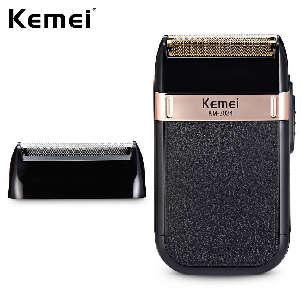 開發票KEMEI 科美 USB 充電電動剃須刀附加刀頭往復雙刀片剃須刀鬍鬚修剪器 KM-2024