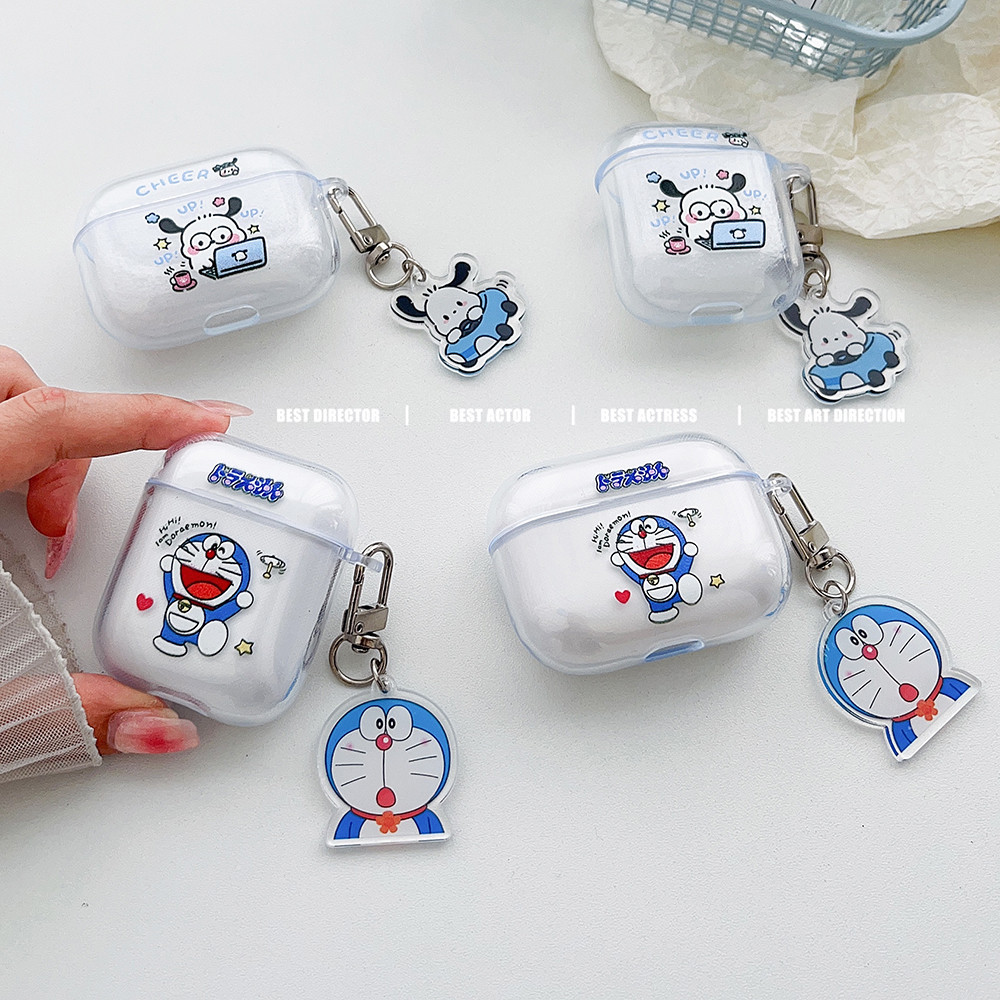 哆啦夢 卡通狗透明 Airpods 保護套 Doraemon 適用於 Airpods 1/2 Airpods Pro P