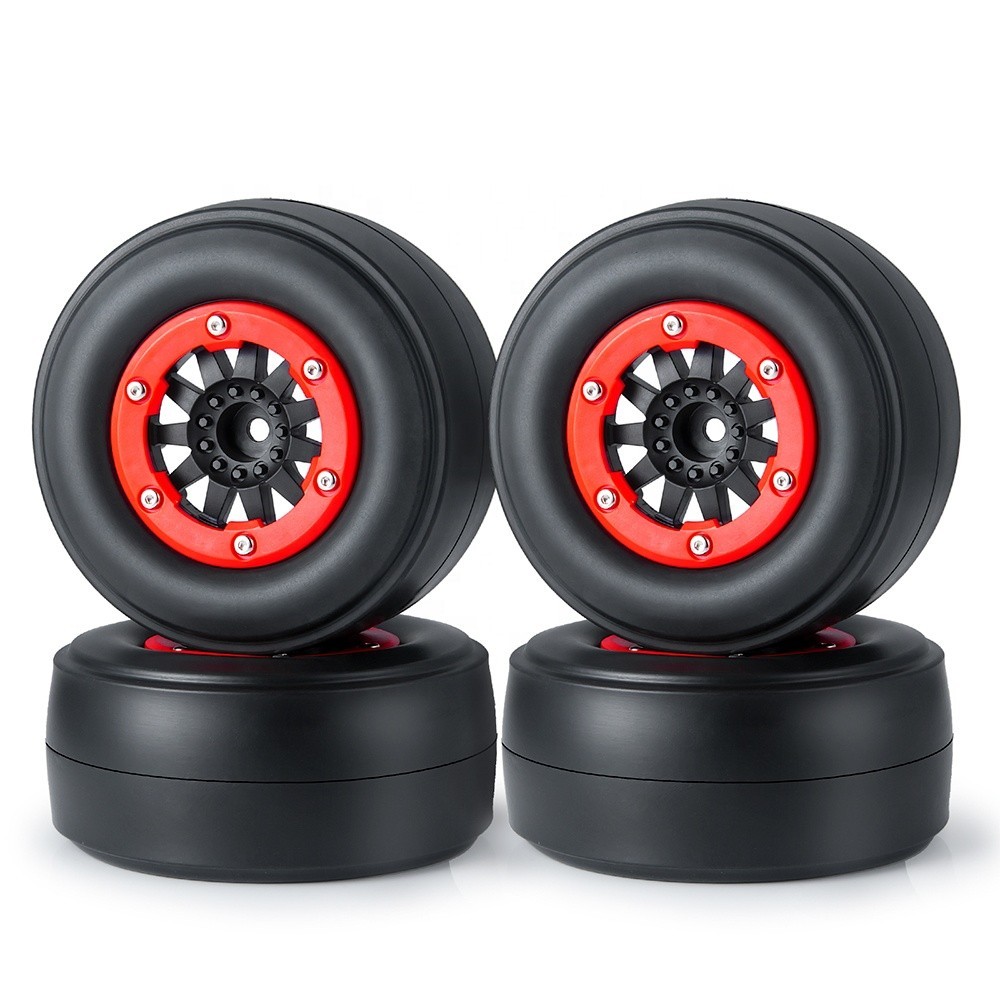 遙控車輪轂帶光滑輪胎跑車輪胎適用於 1/10 無準備阻力賽車遙控車短程斜線遙控零件配件