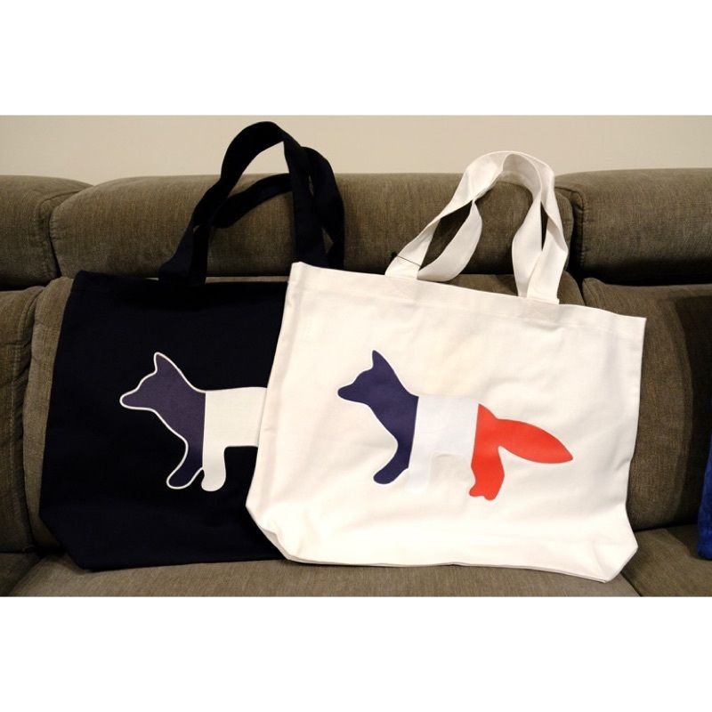 🤍BAI Selection🤍現貨 Maison Kitsune Tricolor Fox Tote Bag  帆布袋