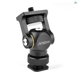 Andoer 視頻監視器安裝迷你 LED 燈支架支架球頭鋁合金帶冷靴安裝 1/4 英寸螺絲用於數碼單反相機 Came-0