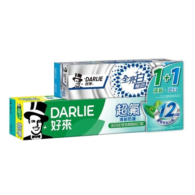 Darlie好來12小時清新防護+全亮白極致酵素牙膏超值組