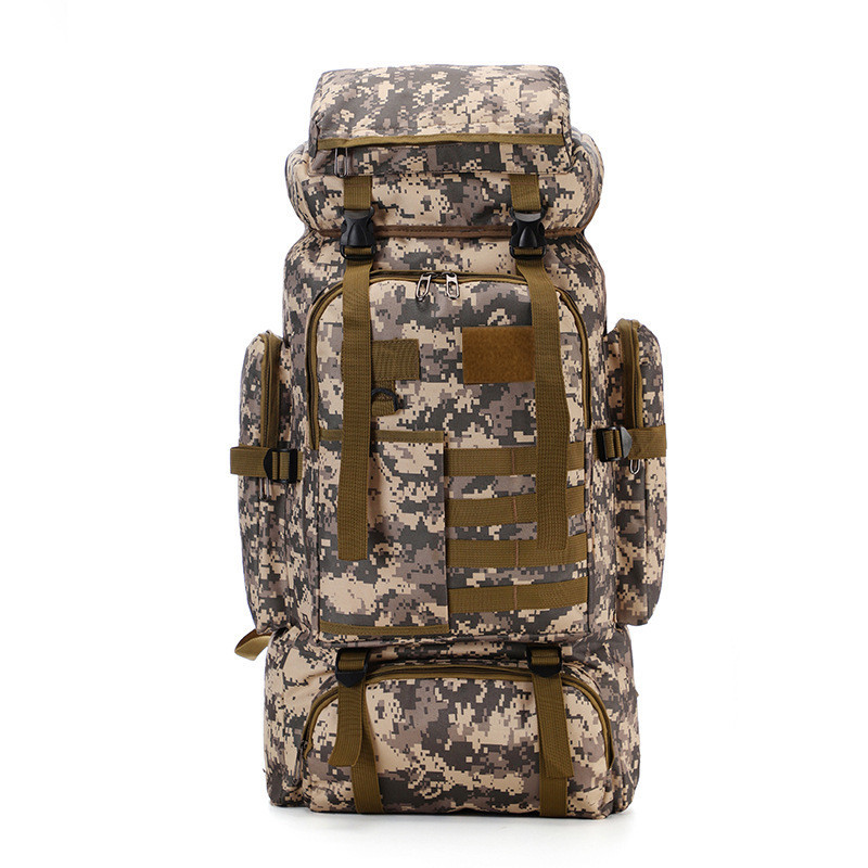 店家強烈推薦新款戶外大容量戰術迷彩運動背包80L防水旅行登山包男露營行李包新品