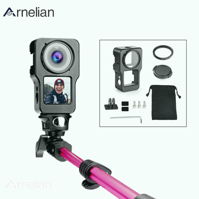 Arnelian 金屬相機保護架防摔罩殼配件兼容 Dji Action 2
