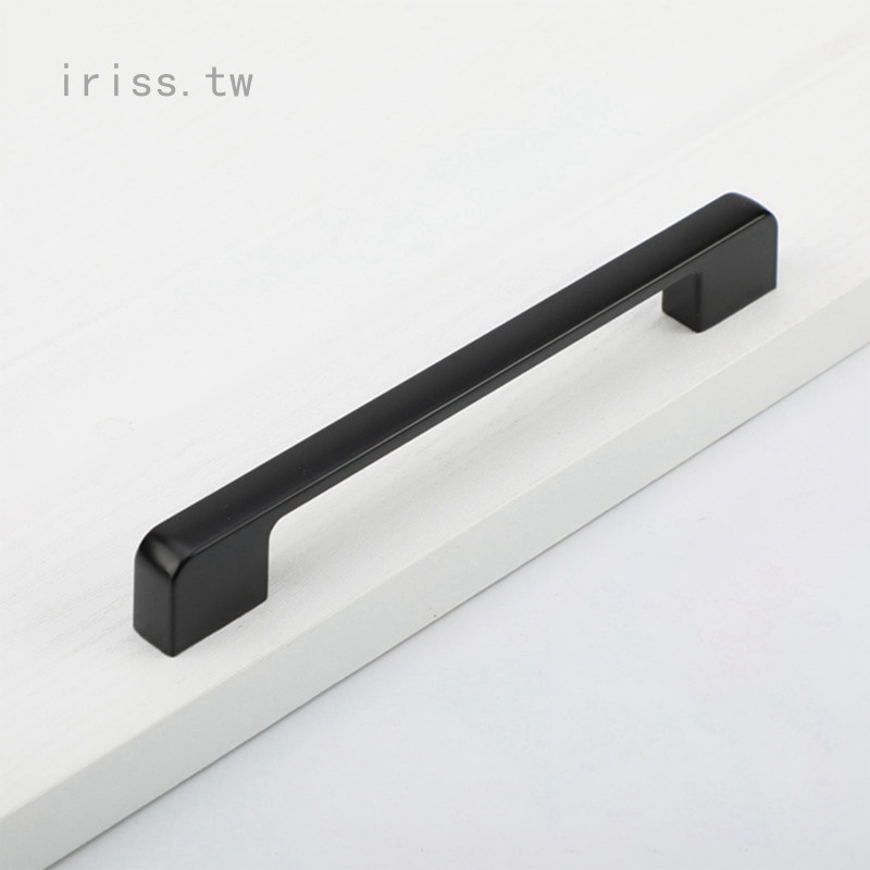 Iris1 美式黑色拉手 歐式櫥櫃衣櫃把手 簡約拉絲亮光拉 手黑色抽屜小拉手