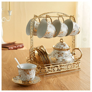 現貨☎瀝水杯架☎ 不鏽鋼歐式咖啡杯架家用6杯架陶瓷杯馬克杯茶具杯架子瀝水收納架