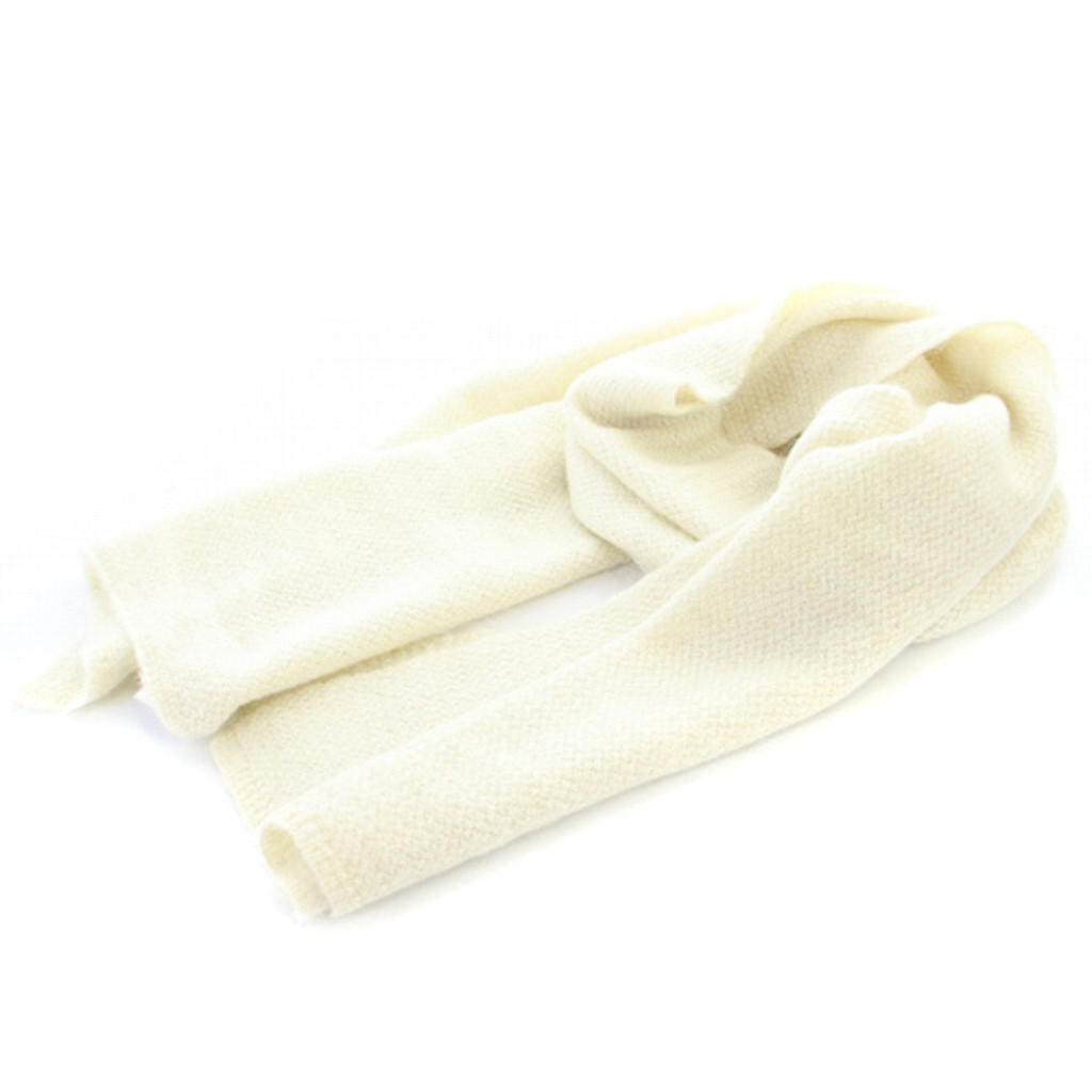 Off-White披巾 圍巾 毛衣白色 圍巾 莫希亞 珠光 日本直送 二手